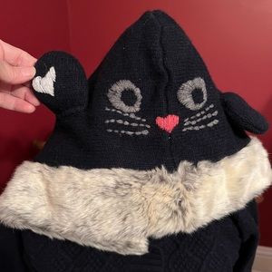 Unique dark navy cat hoodie sweater. Small